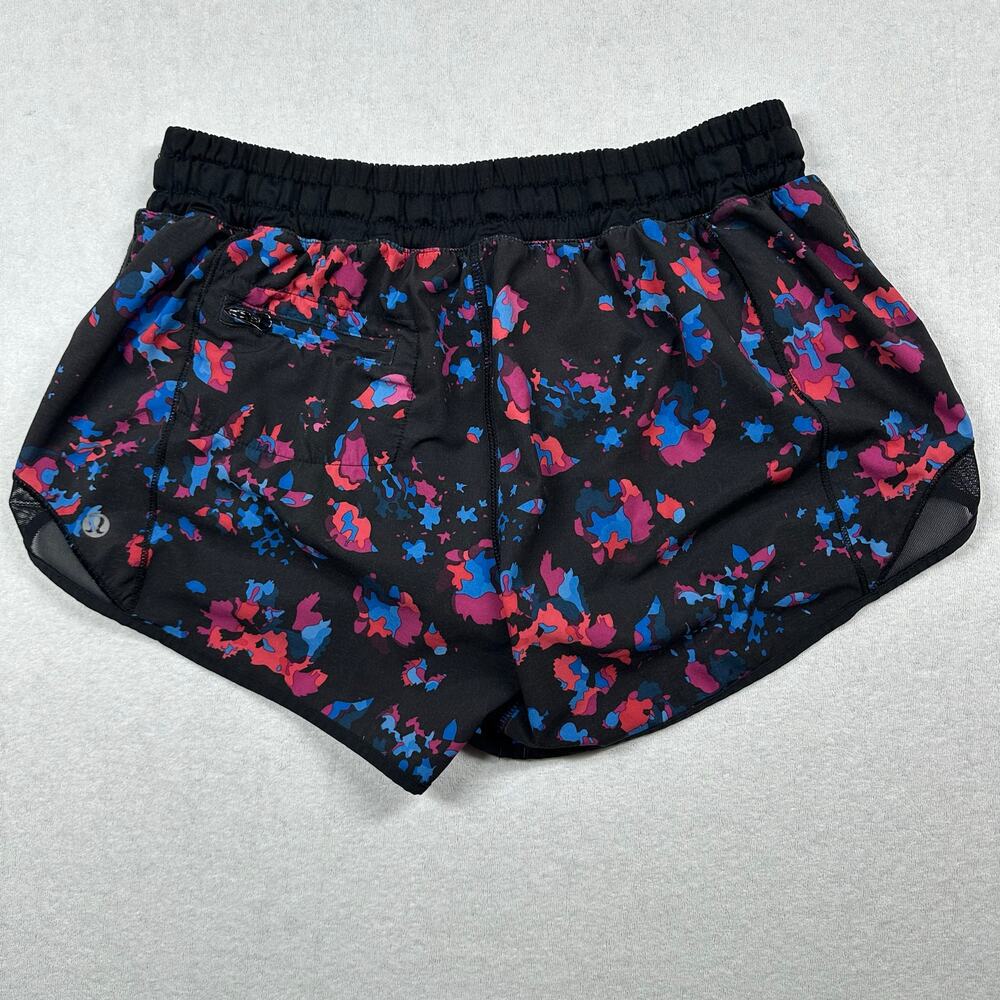 Lululemon Women’s Hotty Hot Short Size 4 Black Multicolor Drawstring Athletic